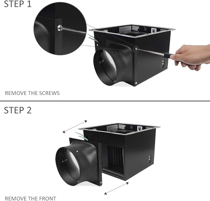 BV Bathroom Exhaust Fan 200CFM - 2.0 Sones, 6" Duct Collar, Rooms Up to 200 Sq. Ft.| Ventilation Fan, Stainless Steel - Ultra-Quiet & HVI 2100 - Image 6