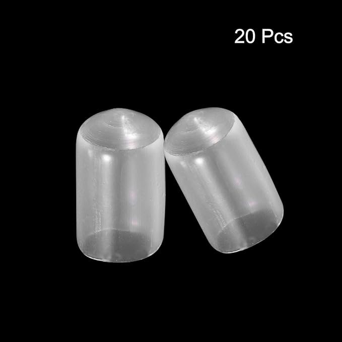 uxcell 20pcs Rubber End Caps 9mm ID Vinyl PVC Round Tube Bolt Cap Cover Screw Thread Protectors Clear - Image 2