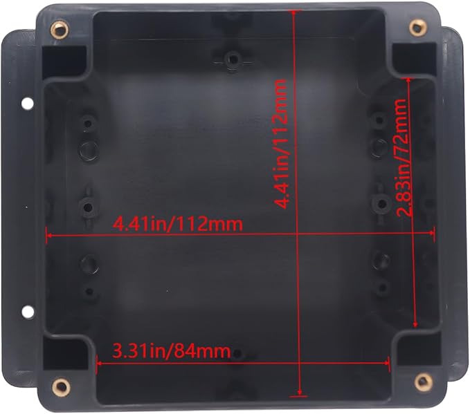 Project Box ABS Plastic Black Electrical Boxes IP65 Waterproof DIY Electronic Junction Box Power Enclosure with Fixed Ear 4.7x4.7x3inch (120x120x75 mm) - Image 3