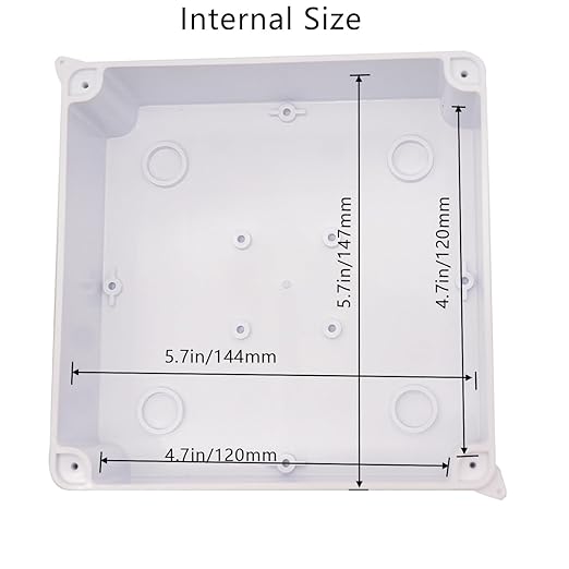Junction Box,2 PCS Reserved Holes Electrical Boxes Waterproof IP65 ABS Plastic Electrical Power Cord Enclosure Project Box White 5.9 x 5.9 x 2.8 inch(150x150x70mm) - Image 5
