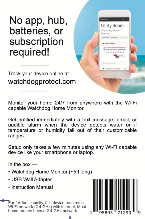Watchdog Home Monitor - Water, Temperature, Humidity, and Power Outage Alarm Sensor with WiFi - Image 9