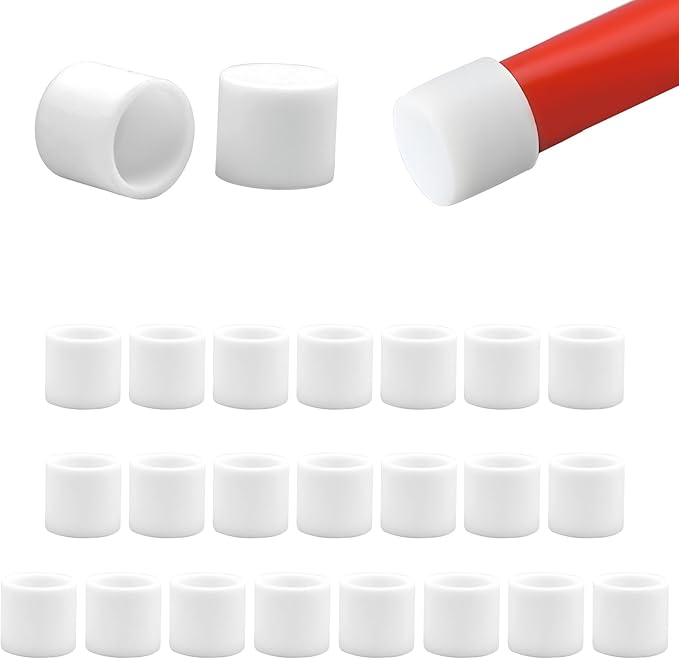 5/8" (15.7mm) Silicone Chair Leg Floor Protectors, Rubber Chair Leg Caps, Non-Slip Furniture Pads Round Chair Feet Covers End Caps for Hardwood Floors, Patio & Table Foots, White (20PCS) by EASYEAH