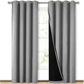 NICETOWN Full Shade Curtain Panels, Pair of Energy Smart & Noise Blocking Out Blackout Drapes for Dining Room Window, Thermal Insulated Guest Room Lined Window Dressing(Silver Grey, 52 x 84 inch) by NICETOWN