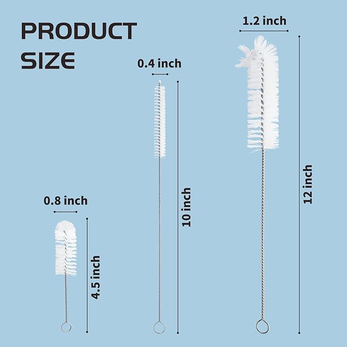 Living and Giving 3Pcs Set of Bottle Brush Flexible Cleaning Brushes Kitchen Nylon Multifunction Clean Brush Set - Image 6