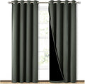 NICETOWN 100% Blackout Curtains 84 inches Long, Pair of Energy Smart & Noise Blocking Out Drapes for Baby Room Window, Thermal Insulated Guest Room Lined Window Dressing(Dark Mallard, 52 inches Wide) by NICETOWN