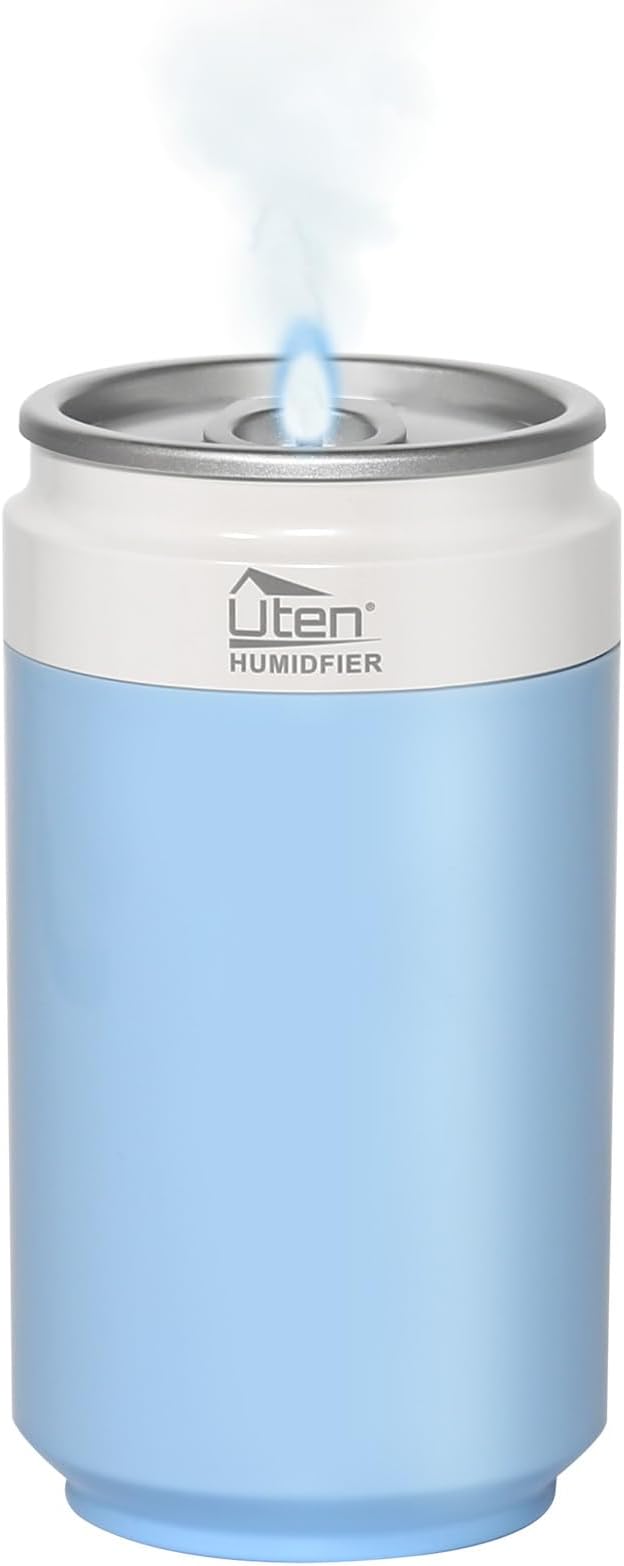 Humidifiers, Humidifier for Bedroom, Can Air Humidifier, Humidifiers for Home and Plants, USB Powered And Battery Powered Portable for Home Office Car Outdoor, 2 Mist Modes, Night Light, Auto-Off by UTENHOMEGOODSCENTER