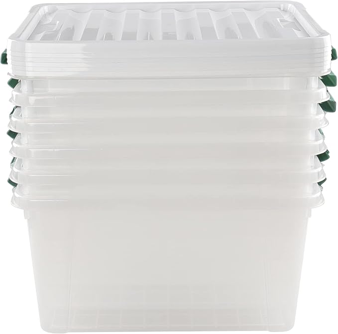 6-Pack Clear Plastic Storage Boxes, 35 L Plastic Storage Bins with Lids - Image 7