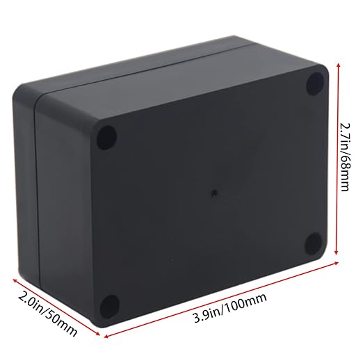Watertight Junction Box, IP67 Waterproof Project Box Durable ABS Plastic Electronic Enclosure Case for DIY Electrical Project Black 3.94" x 2.68" x 1.97"(100 x 68 x 50 mm) 2Pcs - Image 2