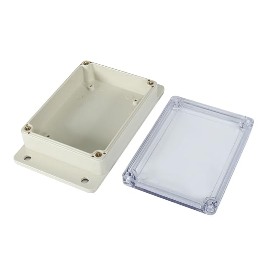 ABS Plastic Junction Box, Dustproof Weatherproof IP65 Electrical Box - Universal Project Enclosure Pale Pale Grey, with PC Transparent/Clear Cover and Fixed Ear 4.5"x3.3"x1.4"(115x85x35mm) - Image 4