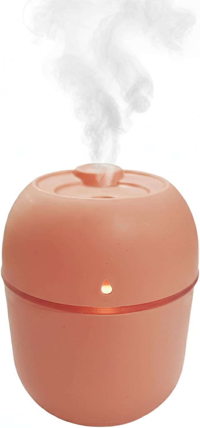 Mini USB Humidifier - Large Capacity, Ultra-Quiet 20dB, 2 Modes (Continuous/Intermittent) with Anti-Dry Burn & Night Light, Nano Mist for Room/Car/Office Desk (<10㎡) (Pink, 220ml) - Image 2