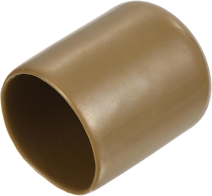 uxcell 20pcs Rubber End Caps 22mm(7/8") ID Vinyl PVC Round Tube Bolt Cap Cover Screw Thread Protectors Light Brown by uxcell