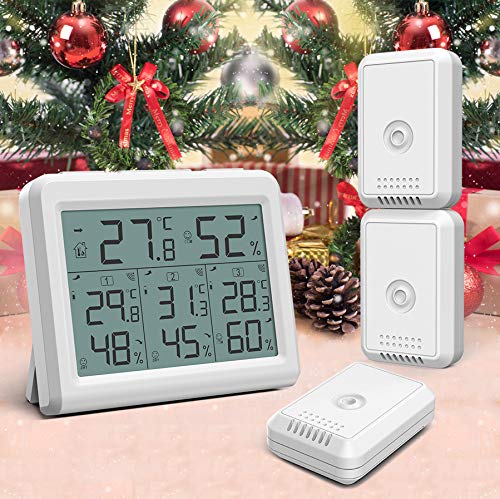 KeeKit Indoor Outdoor Thermometer, Digital Hygrometer Meter Gauge with 3 Wireless Sensors, Temperature Humidity Monitor with LCD Backlight, Min/Max Record for Home, Office, Restaurants, Bars, Café - Image 8