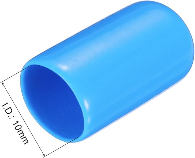 uxcell 20pcs Rubber End Caps 10mm(3/8") ID Vinyl PVC Round Tube Bolt Cap Cover Screw Thread Protectors,Light Blue - Image 3