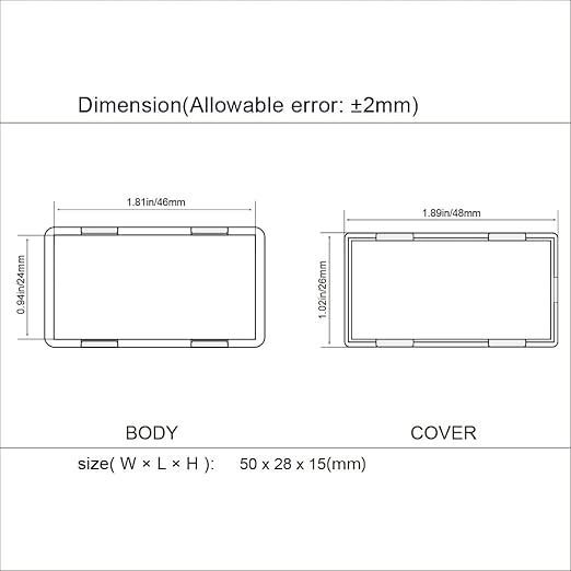 LeMotech Project Box 10 Pieces ABS Plastic Electrical Project Case Small Junction Box for Electronics White 1.97 x 1.10 x 0.59 inch (50 x 28 x 15 mm) - Image 7