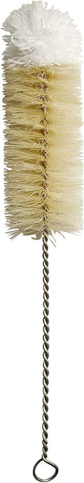 NewFerU Stainless Steel Soda Bottle Cleaning Brush in Natural Boar Bristle Wool Tip Long Handle, Flexible Bendable Thick Wire Cleaner for Narrow Neck Water Baby Bottles Straw Pipe Tube Flask (Big) by NewFerU
