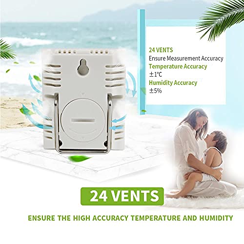 BALDR Digital Mini Hygrometer & Indoor Thermometer - Monitor Room Temperature & Humidity with a Hydrometer, Humidity Sensor, & Indoor Thermometer for Home, Office, Greenhouse, & More (White, 2 Packs) - Image 8
