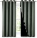 NICETOWN Dark Mallard 100% Blackout Lined Curtains, 2 Thick Layers Completely Blackout Window Treatment Thermal Insulated Drapes for Kitchen/Bedroom (1 Pair, 52" Width x 63" Length Each Panel) by NICETOWN