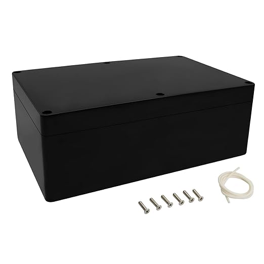 LeMotech Project Box ABS Plastic Junction Box IP65 Waterproof Hobby Box Electrical Boxes Universal Enclosure for Electronic Black 8.9X 5.7X 3.1 inch(230x150x85mm)（Pack of 1 by LeMotech