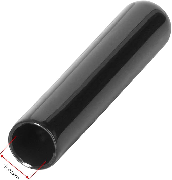 20 PCS Black Round Vinyl Rubber End Caps Kits, Flexible Screw Thread Protectors Safety Cover for Metal Tubing Rod Bolt, 2.5mm (5/50 inch) - Image 2