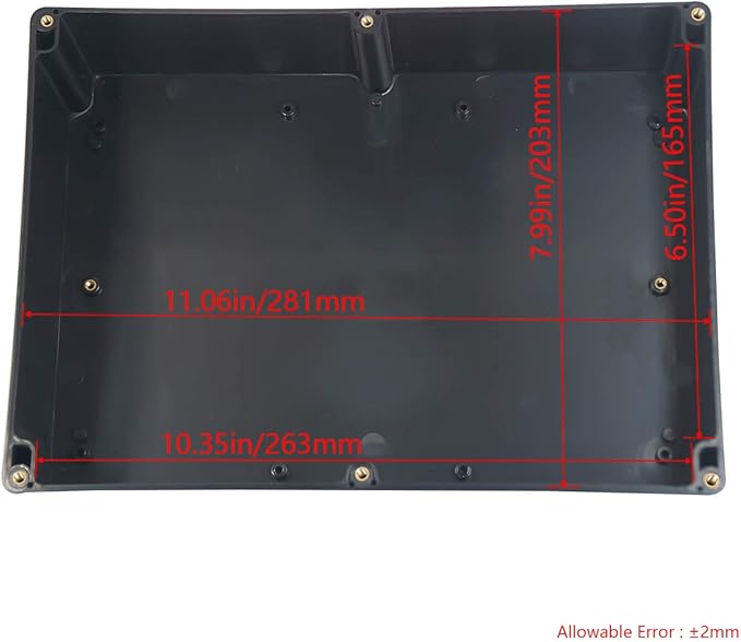 Project Box IP65 Waterproof Junction Box ABS Plastic Black Electrical Boxes DIY Electronic Project Case Power Enclosure 11.42x8.27x3.94 inch (290x210x100 mm) - Image 3