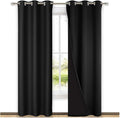 NICETOWN Room Warming Blackout Curtains 80 inches Long, Full Light Blocking Drapes with Black Liner for Nursery, Thermal Insulated Draperies for Hall, Villa (Black, 2 Pieces, 42" Wide Each Panel) by NICETOWN
