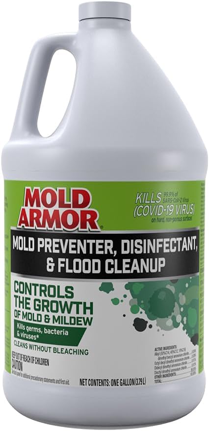 Mold Armor Mold Preventer, Disinfectant and Flood Cleanup, 1 gal., Control & Prevent the Growth of Mold and Mildew, Cleans without Bleaching, Ready to Use by MOLDARMOR
