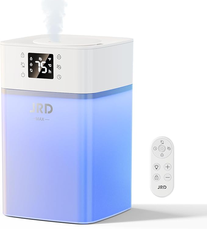 JRD Humidifiers 4L for Bedroom, Cool Mist Humidifier for Large Room, 40H Runtime, Night Light, 360° Nozzlefor Home, Office, Baby Nursery, Plants by JRD
