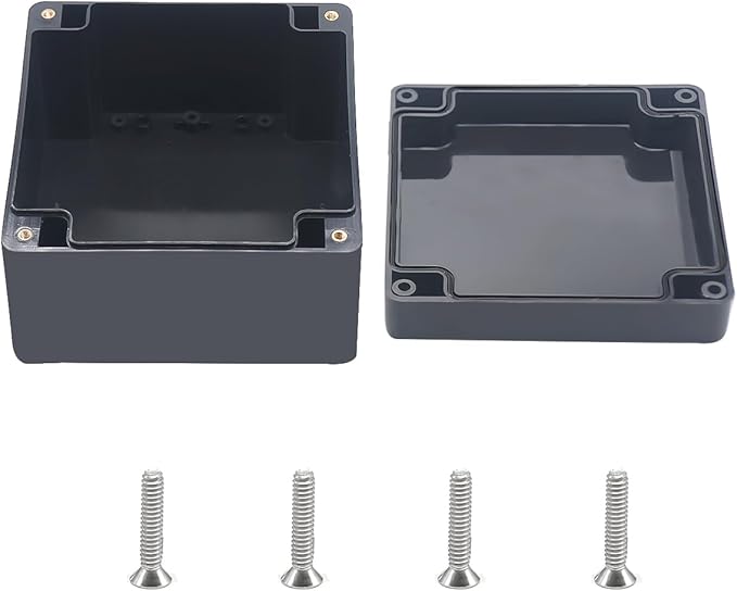 Project Box, Project Boxes Plastic Electric Project Case Junction Box Power Case for Electronic Project, Black 4.7 x 4.7 x 3 inch (120x120x75mm) by Otdorpatio