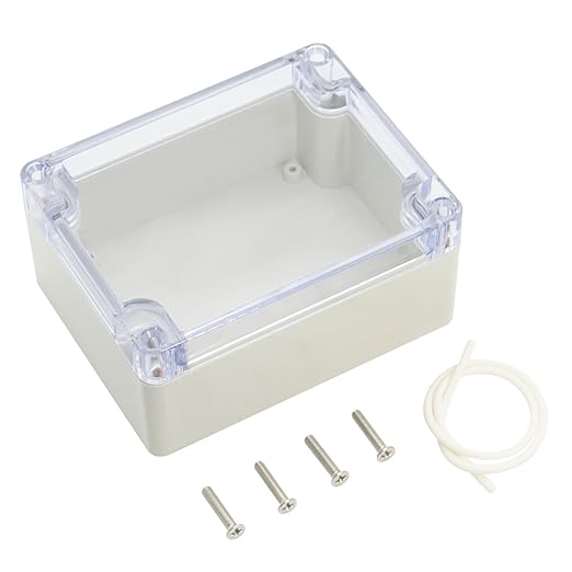 LeMotech ABS Plastic Junction Box, Dustproof Waterproof IP65 Electrical Box - Universal Project Enclosure Grey, with PC Transparent/Clear Cover 4.53 x 3.54 x 2.16 inch (115 x 90 x 55 mm) by LeMotech