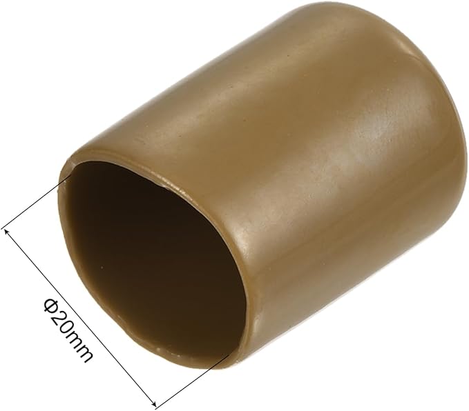uxcell 20pcs Rubber End Caps 20mm(3/4") ID Vinyl PVC Round Tube Bolt Cap Cover Screw Thread Protectors Light Brown - Image 3