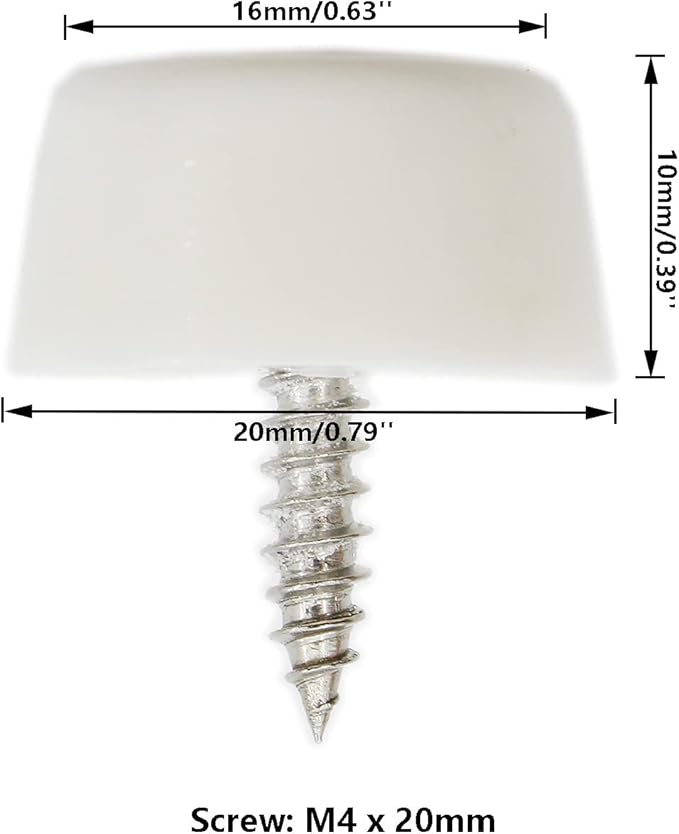 20PCS Round Furniture Pads,TTZEZE Heavy Duty Nail-on ABS Plastic Pad for Wood Furniture and Hard Floor Surfaces Chair Cabinet Table Sofa Couch Stool Leg Feet Floor Protectors Slide Smoothly (White) - Image 2