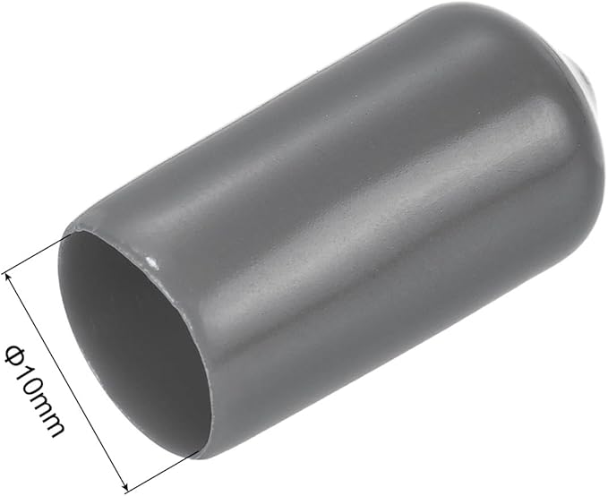 uxcell 20pcs Rubber End Caps 10mm(3/8") ID Vinyl PVC Round Tube Bolt Cap Cover Screw Thread Protectors Dark Grey - Image 3