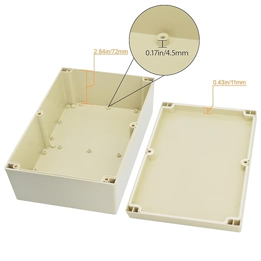 LeMotech Waterproof Dustproof IP65 ABS Plastic Junction Box Universal Electric Project Enclosure Pale Gray 9.4 x 6.3 x 3.5 inch (240 x 160 x 90 mm) - Image 4