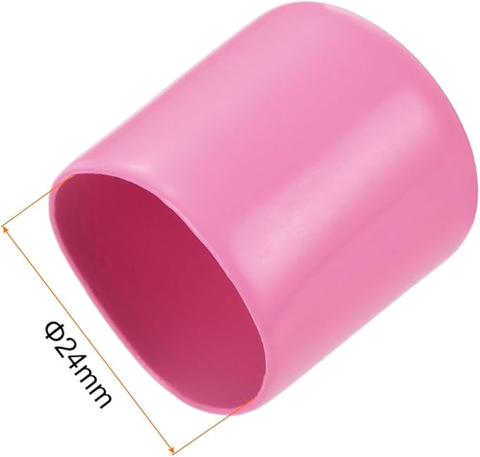 uxcell 20pcs Rubber End Caps 24mm ID Vinyl PVC Round Tube Bolt Cap Cover Screw Thread Protectors Pink - Image 3