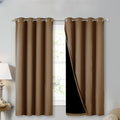 NICETOWN 100% Blackout Curtains 45 inches Long, Gold Brown, 1 Pair, 52 inches Width Each Panel, 2 Thick Layers Completely Blackout Window Treatment Thermal Insulated Lined Drapes for Small Window by NICETOWN