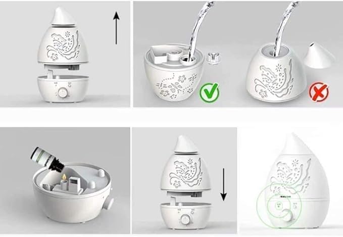 Comfort Cool Mist Humidifier - Filterless, Small, Ultrasonic, Quiet - Large Room Home Air Vaporizer for Babies - Diffuser and Essential Oil Tray(White) - Image 5