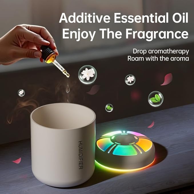 180ml Portable Small Humidifier with Colorful LED Night Light, USB Personal Desktop Humidifier for Car Home Office Travel, Auto Shut-Off, 2 Mist Modes, Super Quiet - Image 8