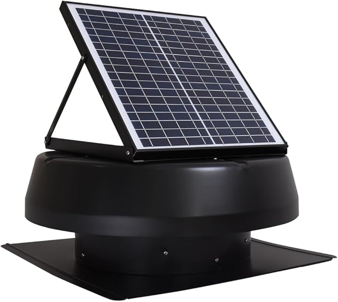 iLIVING HYBRID Ready Smart Thermostat Solar Roof Attic Exhaust Fan, 14", 40-Watt, 1150 CFM, Cools up to 2900 Sq.Ft. Coverage Area, Black - Image 2