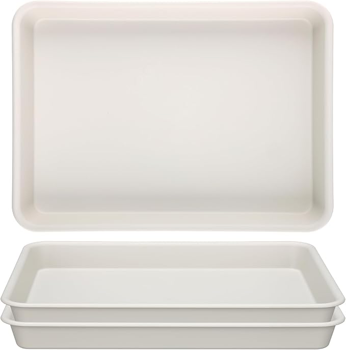 GREANER 11 Inch Plant Ttray, 3 Packs Durable Plastic Humidity Trays for Indoor Plants, Plant Saucers for Outdoors, Drip Trays for Potted Plants(Beige) by GREANER