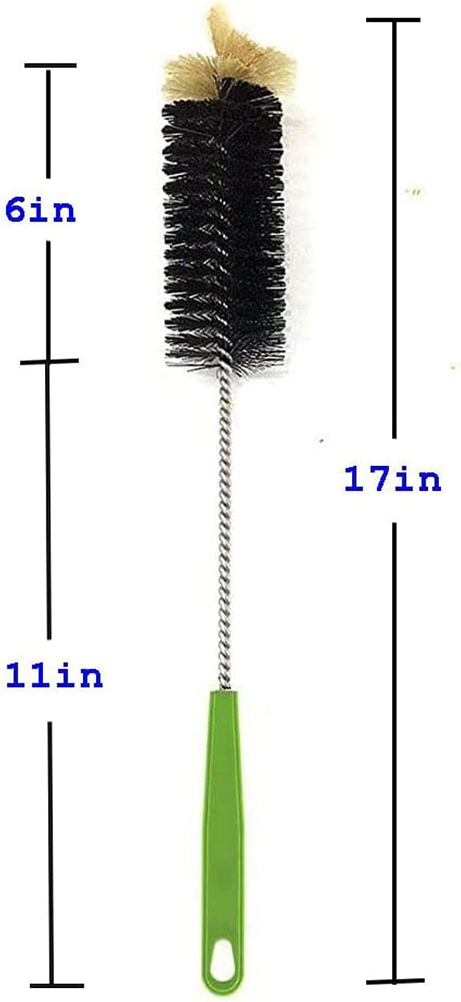 Long Bottle Brush, 17 in Bendable Cleaner Brushes for Cleaning Neck Beer Bottles, Wine, Baby Bottles, Water Bottles, Tumblers, Flask, Bird Feeder, Vase, Pipes and Brewing Supplies Black/1Pack - Image 6