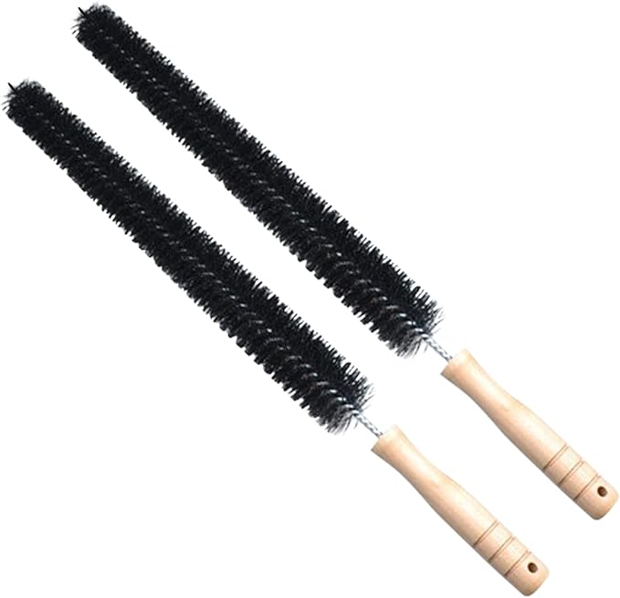 2 Pack Radiator Brush, Dryer Cleaner Vent Brush, 40 cm Long Flexible Pipe Refrigerator Coil Brush, Vent Cleaner Brushes with Wooden Handle for Refrigerators, Baseboards(Black) - Image 6
