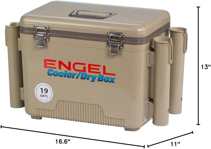 Engel UC19 19qt Leak-Proof, Air Tight, Fishing Drybox Cooler with Built-in Fishing Rod Holders, Also Makes The Perfect Small Hard Shell Lunchbox for Men and Women - Image 2