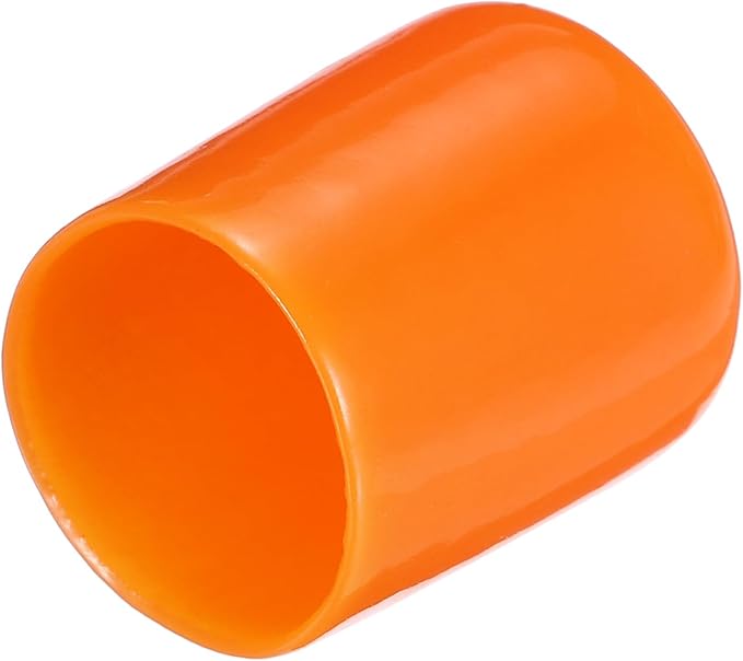uxcell 20pcs Rubber End Caps 16mm(5/8") ID Vinyl PVC Round Tube Bolt Cap Cover Screw Thread Protectors,Orange by uxcell