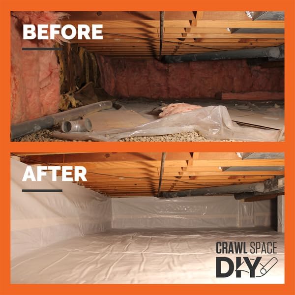 Whitecap - Woven Vapor Barrier - 12 Mil (4' x 200'), Thick Plastic sheeting, Drop Cloth Moisture Barrier Covering for Crawl Space Encapsulation, Life-Time Warranty - Image 5