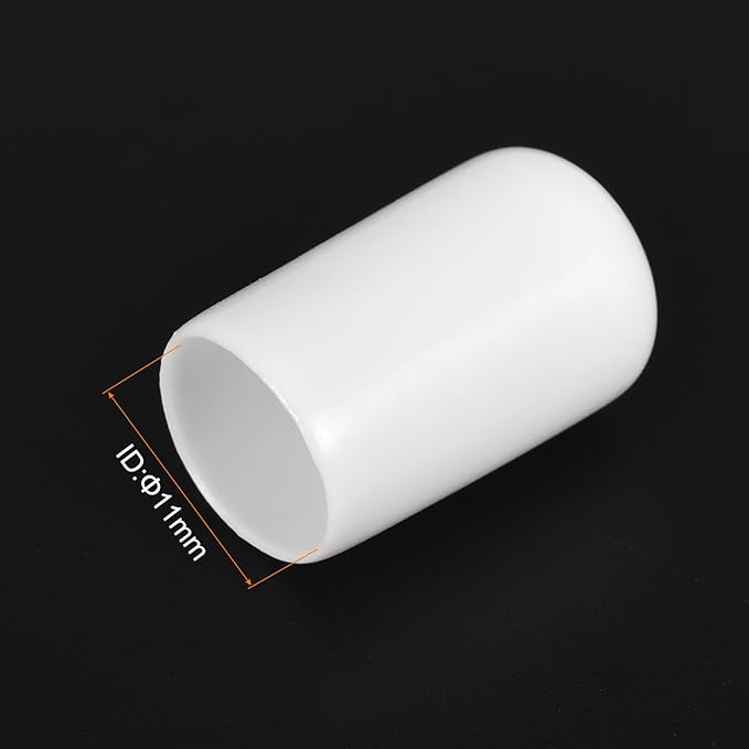uxcell 20pcs Rubber End Caps 11mm ID Vinyl Round End Cap Cover Screw Thread Protectors White - Image 3