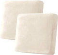 H.VERSAILTEX Velvet Stretch Couch Cushion Cover Plush Cushion Slipcover for Chair Loveseat Sofa Cushion Furniture Protector Seat Cushion Sofa Cover (2 Piece Large Sofa Cushion Covers, Cream) by HVERSAILTEX