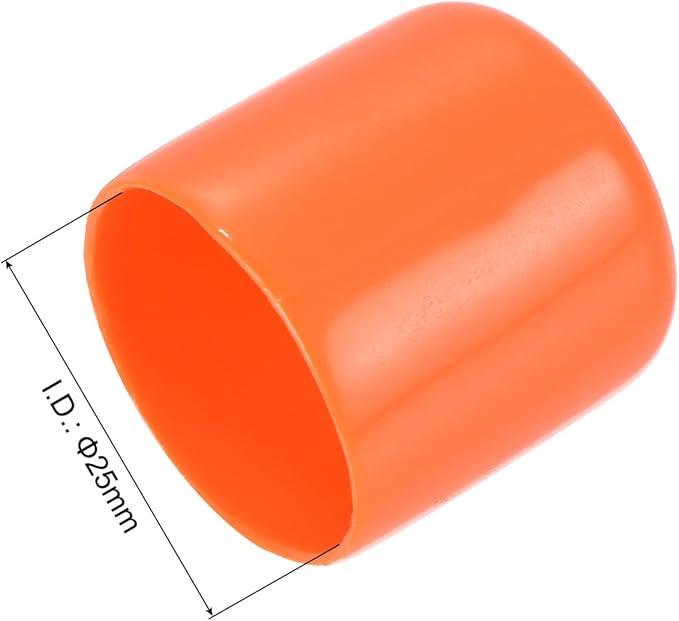 uxcell 20pcs Rubber End Caps 25mm ID Vinyl Round Tube Bolt Cap Cover Screw Thread Protectors Orange - Image 3
