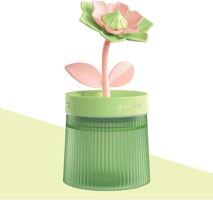 Cute Mini Humidifier 320mL Cool Mist Humidifie mute with 2 Mist Modes,for Home/Nursery/Office,Portable Mini Air Moisturizer,rechargeable mini humidifier(Gardenia green) by Unknown