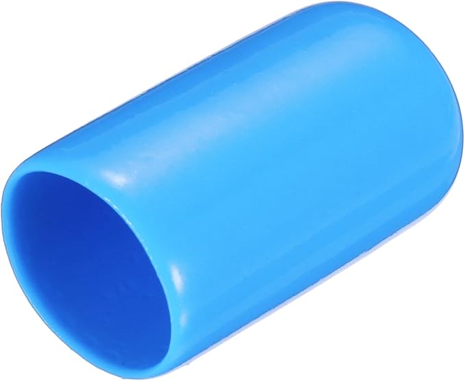 uxcell 20pcs Rubber End Caps 10mm(3/8") ID Vinyl PVC Round Tube Bolt Cap Cover Screw Thread Protectors,Light Blue by uxcell