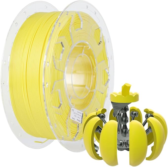 Creality PLA Filament 1.75mm, 3D Printer Filament, 1.0kg (2.2lbs) Spool, No Warp Enhanced Toughness, Dimensional Accuracy ±0.03mm Printing Filament, Suitable for 3D Printers (Yellow) by Creality